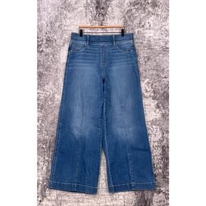 Spanx Jeans 1X Womens Seamed Front Wide Leg Pull On